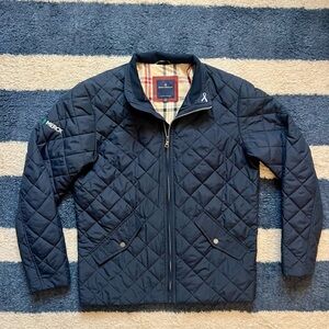 Brooks Brothers Navy Quilted Zip-Front Jacket